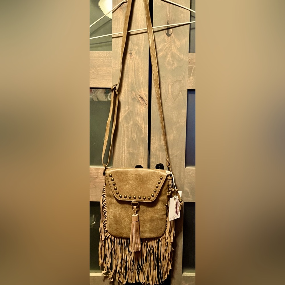 Jessica Simpson Delilah fringe Purse with studs.. such a stunning piece NWT